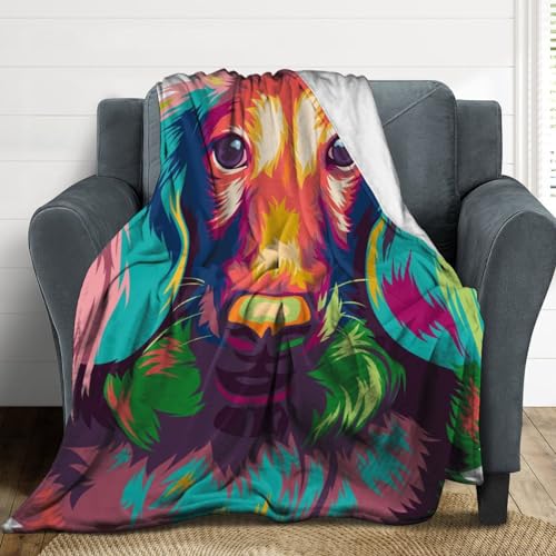 Couverture en flanelle de qualité supérieure motif chien pour lit et sofa