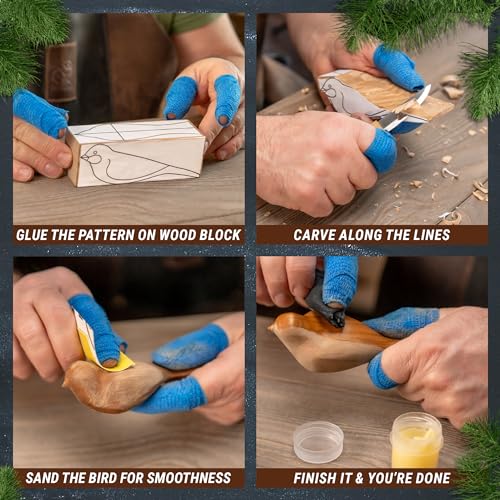 BeaverCraft, Kit de Tallado de Madera Comfort Bird DIY - Kit Completo de Cuchillo de Tallado para Principiantes Adultos y Adolescentes - Libro Proyecto de Tallado de Pájaro Hobby Cuchillo de Tallado