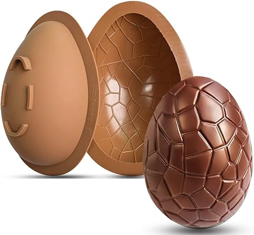 OWCATH Easter Egg Silicone Molds, 3D Dinosaur Breakable Easter Eggs Chocolate Molds for Easter Decorations, Mousse Cake, Dessert Baking