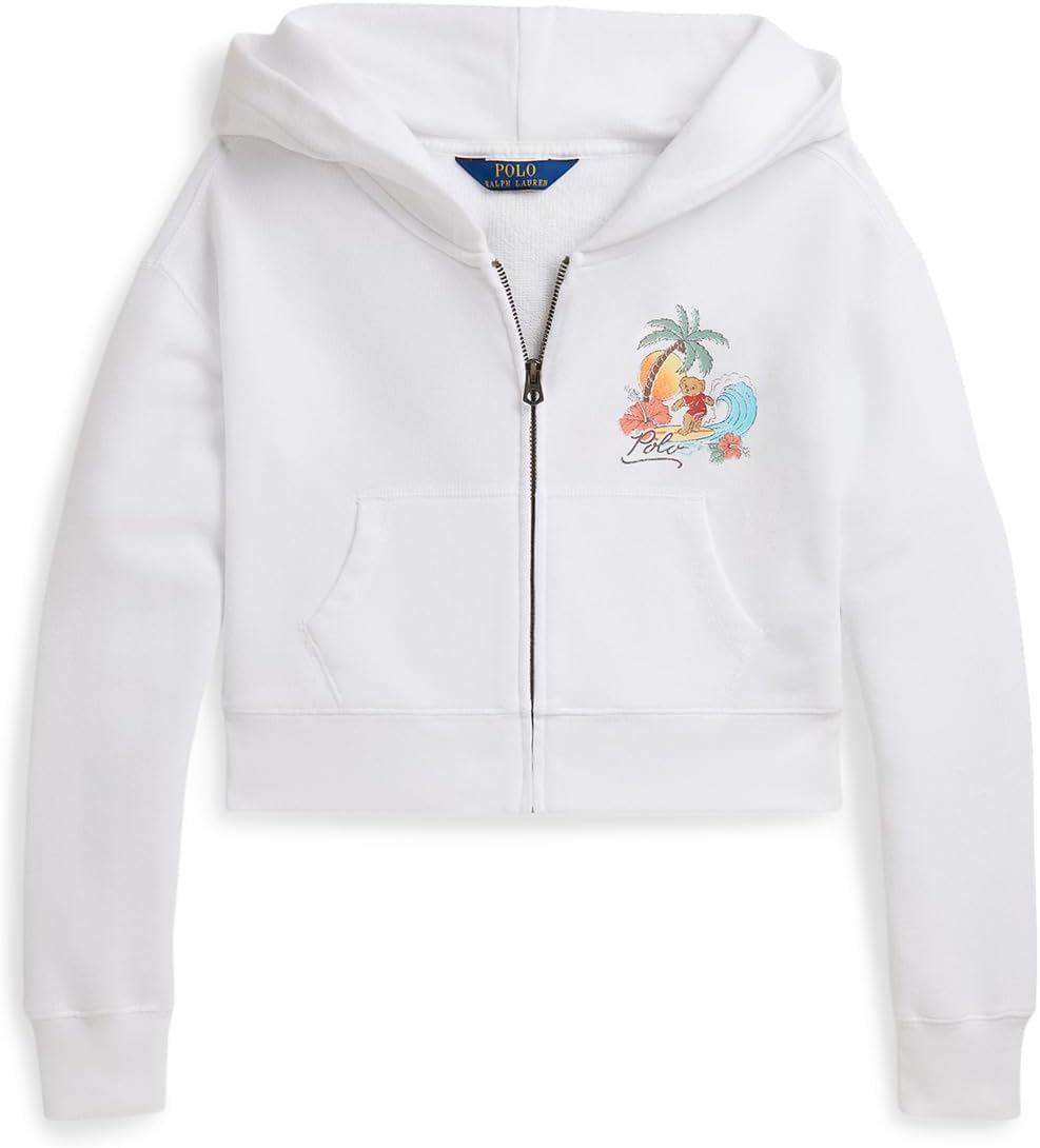 Girls' Polo Bear Terry Boxy Full Zip Hoodie (Big Kid)