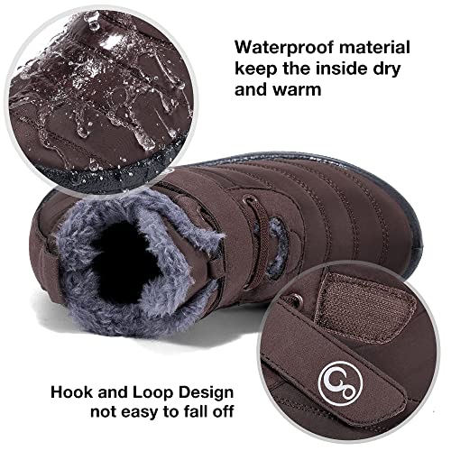 Ablanczoom Boys Girls Snow Boots Winter Boot Warm Fur Lined Toddler Shoes Comfortable Outdoor Slip On Walking Hiking Shoe For Little Kid #TOP3