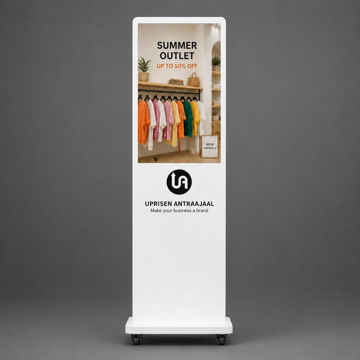 24 Inch I Shape Digital Standee | 8GB RAM 64GB Storage | Full HD Android Digital Standee | CMS Software Access | USB Plug & Play | Metal Body | White-image-36