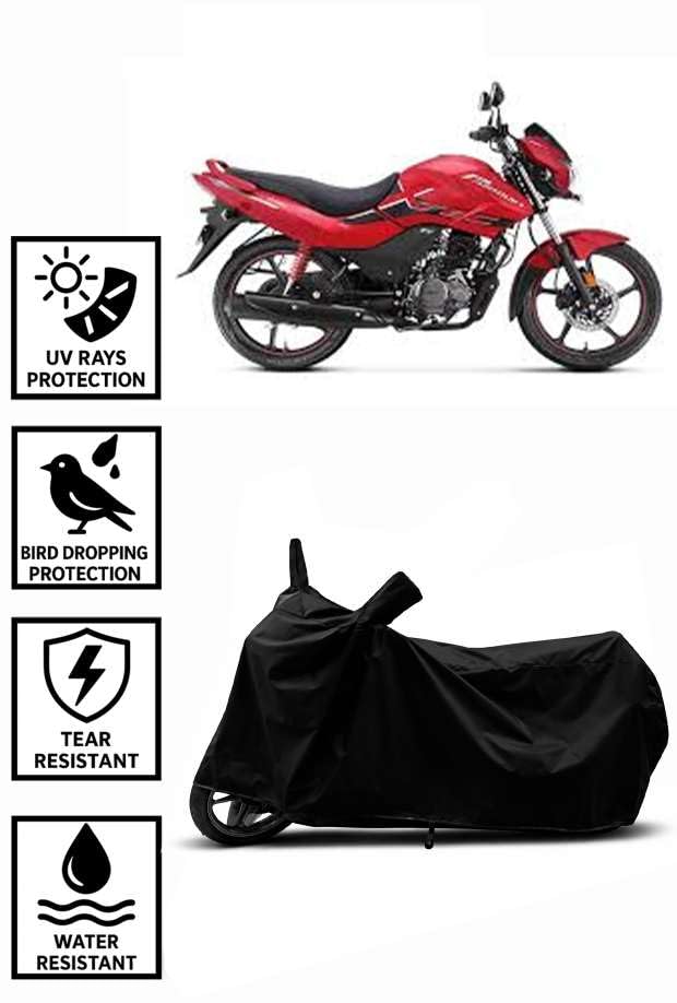 Image of Heavy Duty Waterproof Scooty & Bike Cover for Hero Passion Pro - UV Resistant, Dustproof & Rain Protection, All-Weather Outdoor Cover for Bikes & Scooty with Buckle Straps