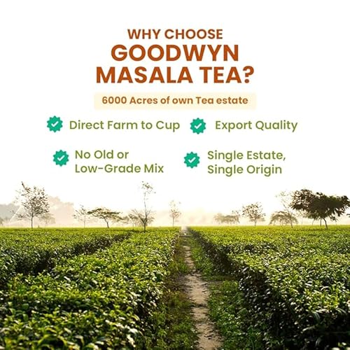 Image of Goodwyn Kadak Masala Chai (100g) - Assam Tea with Cardamom, Cinnamon, Clove, Ginger & Black Pepper | Black & Milk Tea | Boosts Immunity, Aids Digestion & Energy | Export Quality | Reusable Tin Can
