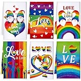 Bencailor 6 Pcs Kitchen Towels Absorbent Dish Decorative Tea Towels Fast Drying Dish Cloths Hanging Reusable Cleaning Dishcloths for Cooking Baking Housewarming