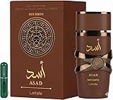 Asad Bourbon Eau de Parfum 100ml Hombre - Fragancia Gourmand Vainilla Bourbon, Cacao y Pimienta Rosa - Incluye Atomizador 5ML (Asad Bourbon)