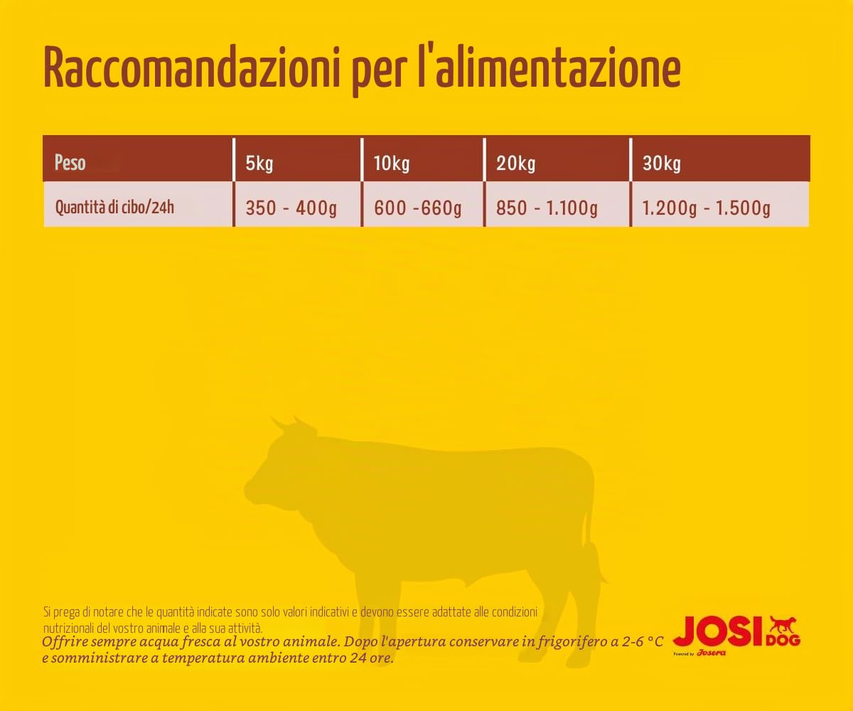 JosiDog Manzo in salsa (12 x 415 g) cibo per cani umido con manzo vitamina D3 E mangime completo