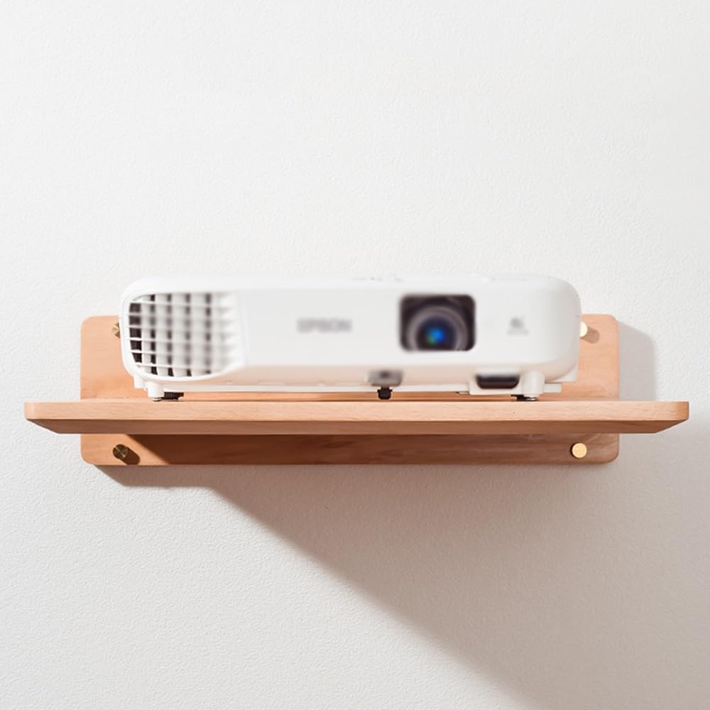 Estante Flotante de Madera para proyector, para Montaje en Pared, para DVD, decodificador de Cable, Consolas de Juegos, Router, Altavoces y decoración (Haya, 31 x 32 x 12 cm)
