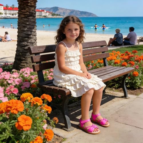 Image of Kiderence Toddler Flower Girl Sandals Open Toe Dress Shoes Wedding Party