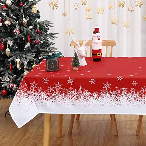 Tischdecke Weihnachtstafeldecke Abwaschbar Tischdekoration für Xmas...