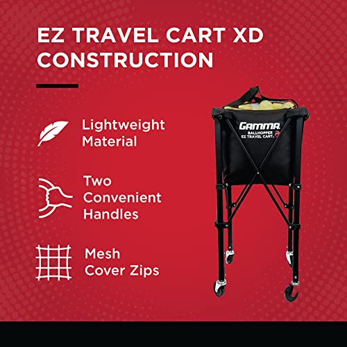 image for GAMMA Sports EZ Travel Cart Pro, Ball Hopper with Premium Carry Case, 