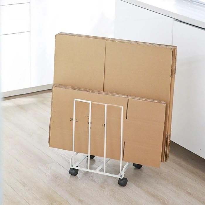 Estantería móvil de cartón para organizar cajas planas 4