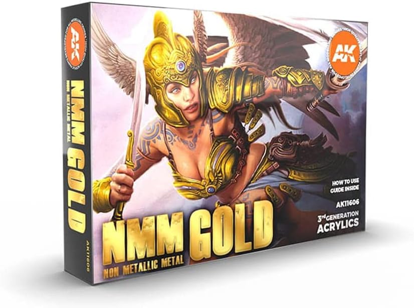 AK-Interactive NMM (Non Metallic Metal): Gold Set 11606 - Model Building Paints and Tools # 11606-1