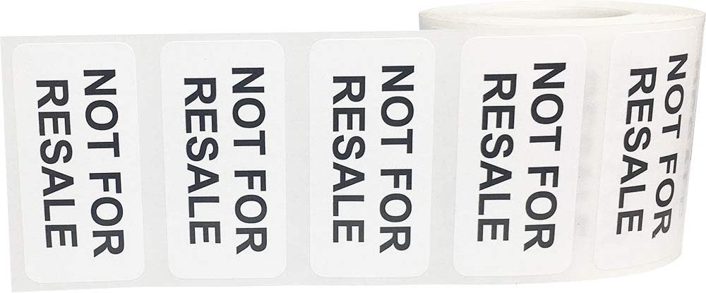 Not for Resale Labels 1 x 2 Inch 500 Total Adhesive Stickers On A Roll