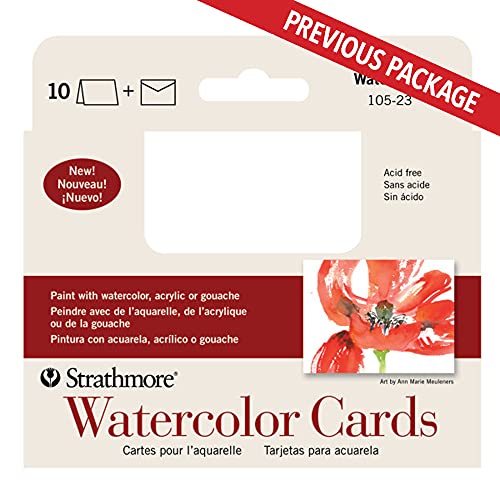 Strathmore Cards & Envelopes 3.5"X4.875" 10/Pkg-Watercolor -105023 #TOP1