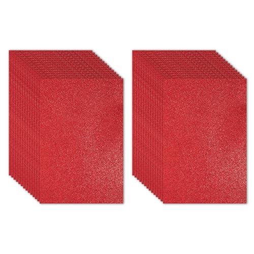 Goma Eva brillante roja de 2mm en pack de 30 hojas de 30x20 cm para manualidades y proyectos DIY