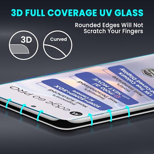 Image of FIRST MART Military-Grade UV Tempered Glass Compatible For Motorola Edge 60 Pro 5G (6.7 Inch) With Easy UV Installation Kit | Edge To Edge Coverage | Crystal Clear, Pack of 2