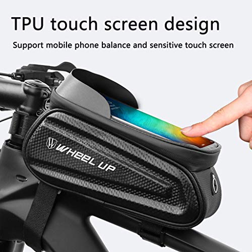 Axiba Bolsa impermeável para parte frontal do quadro da bicicleta, encaixa no guidão, tela sensível