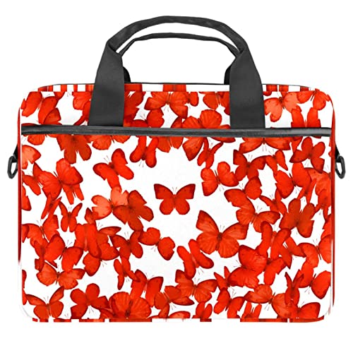 Funda de portátil de 13.3 pulgadas y bolsa protectora para tablet con mariposas rojas