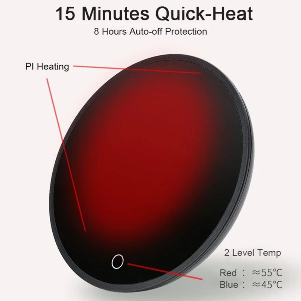 Coffee Mug Cup Warmer for Home Office Milk Tea Water Heating Pad 2 Constant-temperatures Optional Black 110V US plug