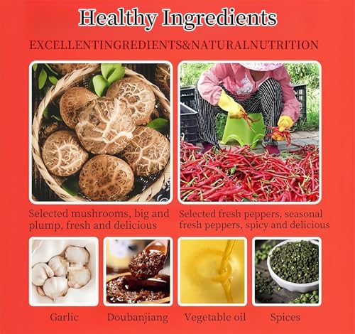 MKSDDF-Crispy Chili Oil-Paste 80g X3 Würzig-Pikante Champignon | Vegan | Schnelle Würzsoße Chinesisches Lebensmittel Dip-Sauce– kann mit Porridge, Nudeln,Teigtaschen,Reis