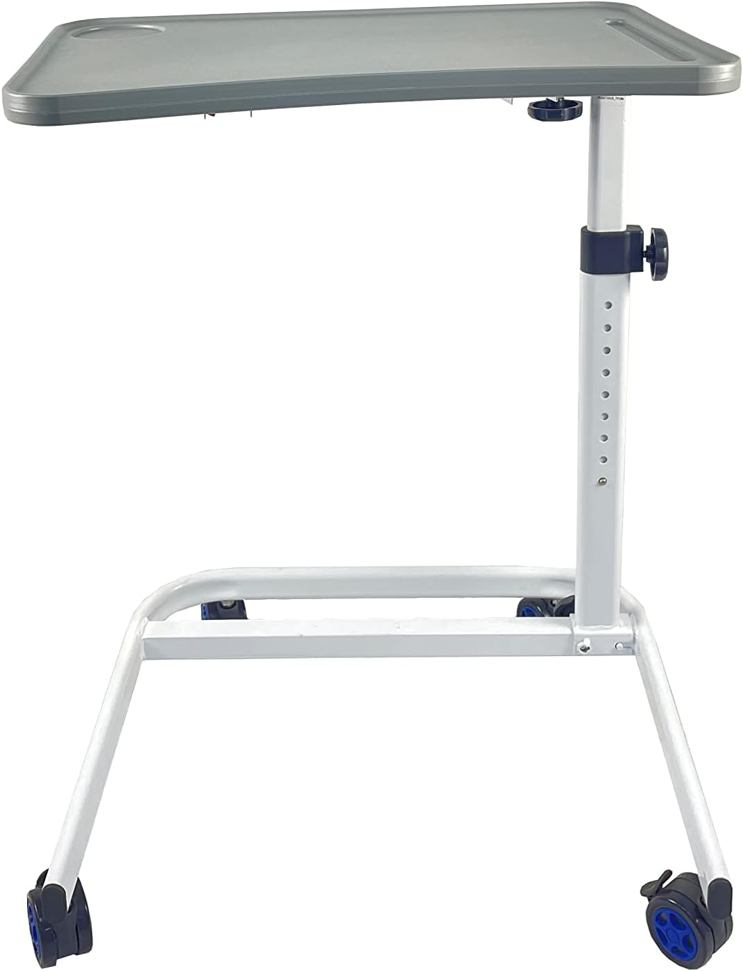 Healthcare Height Adjustable Portable Overbed table & Chair over-bed table with wheels- Hospital Bed Table- Laptop, Reading, Eating Breakfast Cart Stand- NT7203