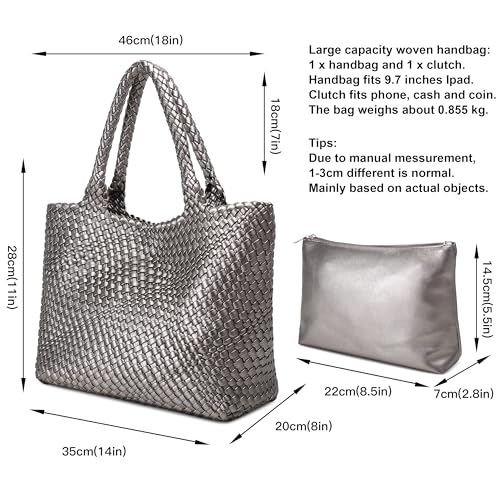 Image of Queenoris Shoulder Bags for Women, Fashion Purses and Handbags Top Handle Vegan Leather Shopper Satchel Large Travel Tote Bag | TOP HANDLE
