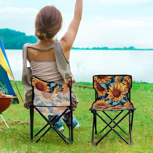 Silla plegable ligera para camping UMIRIKO con diseño girasol y bolsa de transporte modelo 20857607 miniatura 2