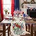 QIONG MENG 4th of July Table Runner Vase Flowers Star Table Decoration for Home Memorial Day Independence Day Patriotic Indoor Kitchen Dining Party Decor 13x72 Inch