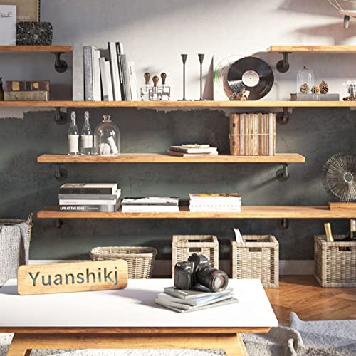 Yuanshikj (6Pc 3.9"X5.9" Industrial Pipe Shelf Brackets For 6 8 10 12 Inches Board, Iron L Pipe Floating Shelf Bracket Heavy Duty Metal Shelving Brackets For Shelves #TOP2