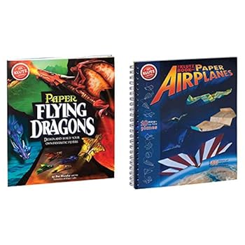 Klutz Paper Flying Dragons Activity Kit & Book of Paper Airplanes Craft Kit Multi, 10" Length x 0.75" Width x 12" Height