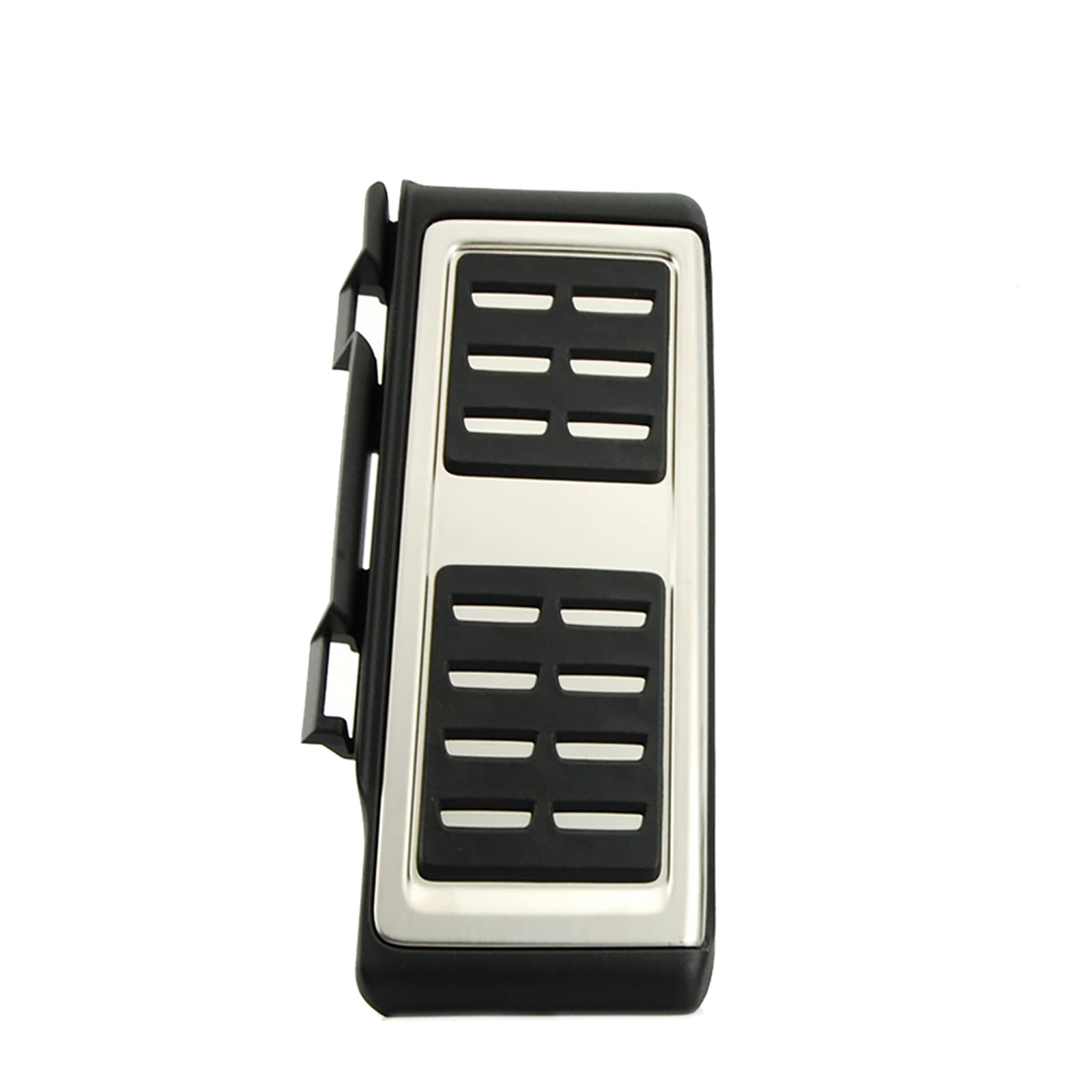 Set di 2 copripedali e 1 poggiapiedi per auto, in acciaio inox, per pedali di acceleratore/freno, per Audi A3/Volkswagen Golf 7/Seat León 5F/Skoda Octavia 5E (AT)