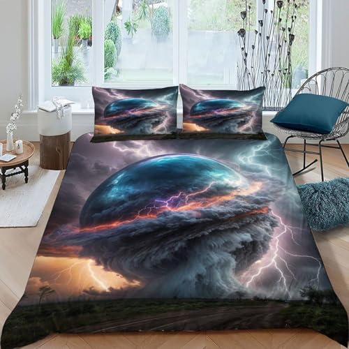 Housse de couette 3D Sci-Fi en microfibre premium, parure de lit double aux finitions durables