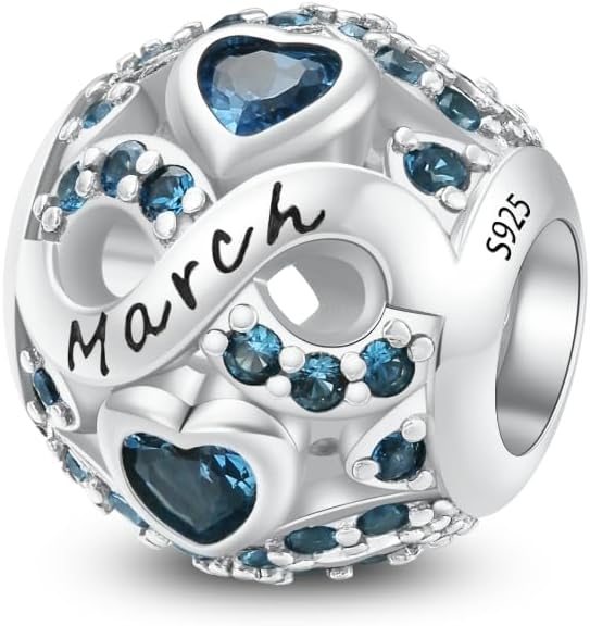 Birthstone Charms for Bracelet 925 Sterling Silver Bead Charm Happy Birthday Charm Jewelry Gift for Women