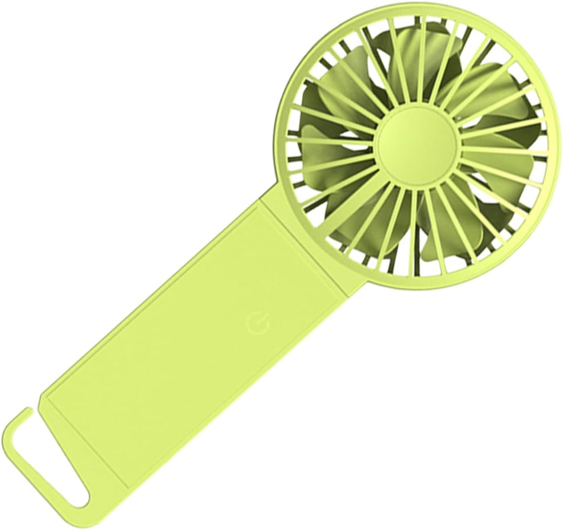 NUOBESTY Rechargeable USB Folding Handheld Fan with Hook, 2000mah Green
