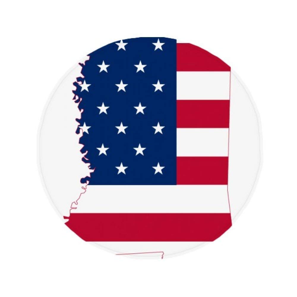 Tapis de sol rond Mississippi de 80 cm antidérapant avec motif drapeau USA pour salon et cuisine