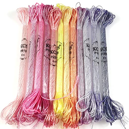 Image of KCS 6-Strand Cross Stitch Metallic Variegated Pearl Shiny Embroidery Floss (12 Skeins # 2)