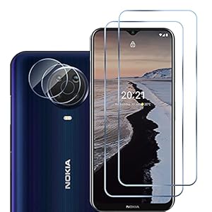 GIOPUEY Screen Protector&Camera Protector Compatibel met Nokia G20, [2+2 Pack] 9H gehard glas, geen bubbels, ultra dun…