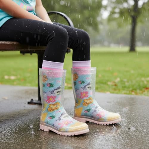 Bottes de pluie transparentes filles en PVC imperméable durable