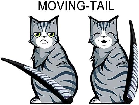 SKENOYMmoving-tall Kitty Car Decal Rear Window and Wiper Decal Cool Stickers (Two Cats Included)