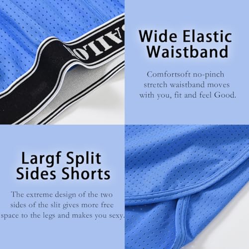 Mens Shorts Running Side Split Booty Boxer Briefs for Men 3 Inch Lounge Underwear Athletic Short Underpants3