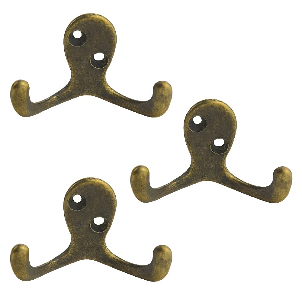 WMYCONGCONG 10Pcs Coat Hooks, Heavy Duty Double Prong Coat Hooks Wall Mounted with Screws - Image 4