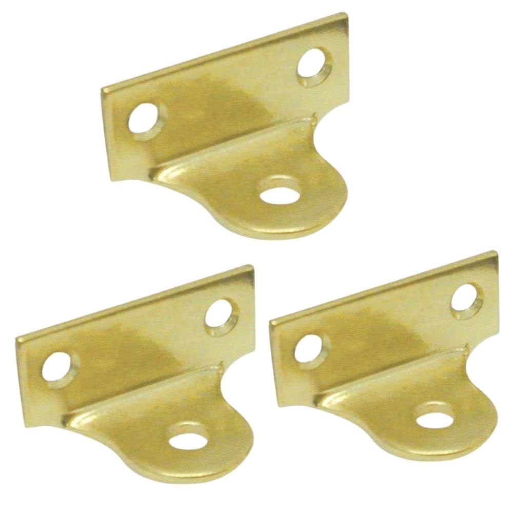 Sisi Uk Brass 6 Pack -Plated L-Shaped Picture Hanging Brackets – Right Angle Fixing Plates For Mirrors, Frames Or Wall Décor
