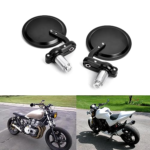 Amazon | バイクミラー、7/8インチ22mmブラックユニバーサル