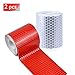 Produktbild Reflektorband Selbstklebend Klebeband,2 Rolle 5cm*3m XCOZU Hohe Intensität Reflektoren Sicherheit Warnklebeband,Reflektierendes Band Straße Transport Anlagen Sicherheitserinnerung, Weiß und Rot