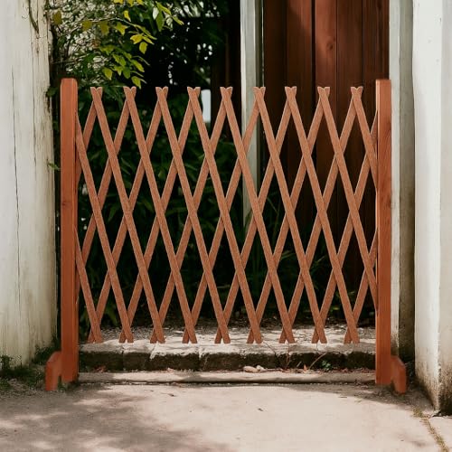 Treppenschutzgitter für Hunde - Absperrgitter - Türschutzgitter - Hundeschutzgitter - Hundebarrieren - verstellbar Trennwand - ohne Bohren - 30-117cm breit - aus Holz