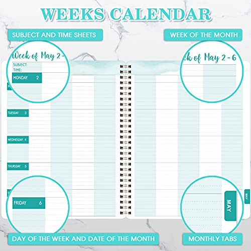 Leraarplanner 2021-2022 - Professionele Academische Lessenplanner van juli. 2021 - juni. 2022, 8" x 10", geweldige lerarengeschenken, klassiek zwart, zacht PP-hoesje - Image 5