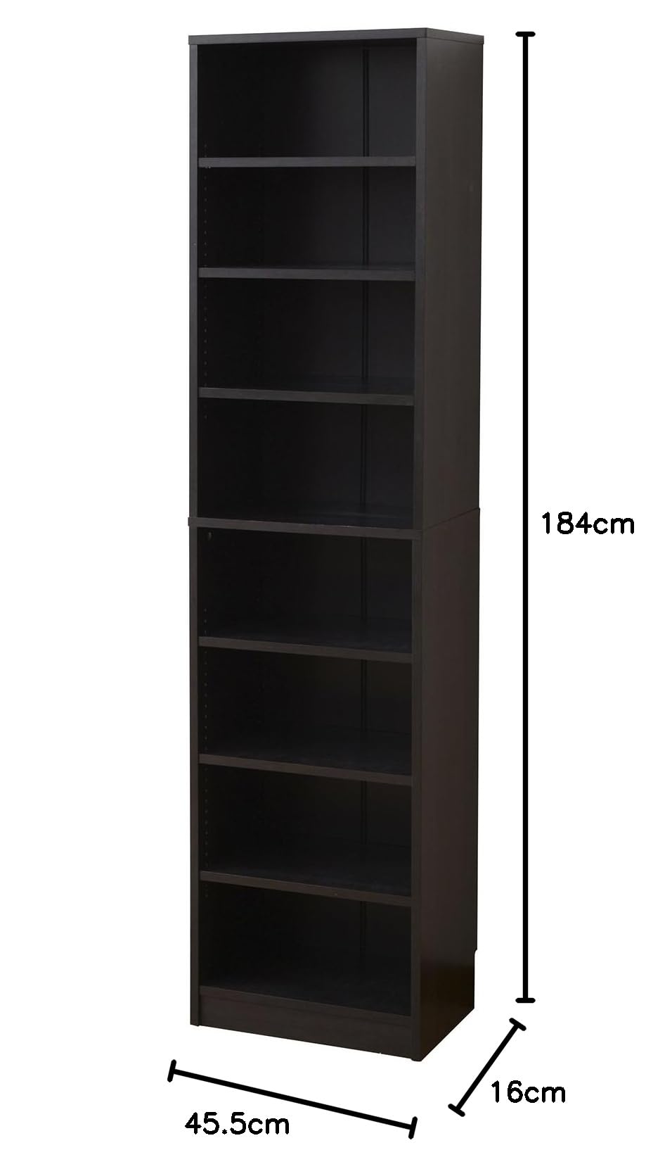 Amazon｜[山善] 本棚 幅45.5×奥行29×高さ184cm 8段 棚板可動 巾木