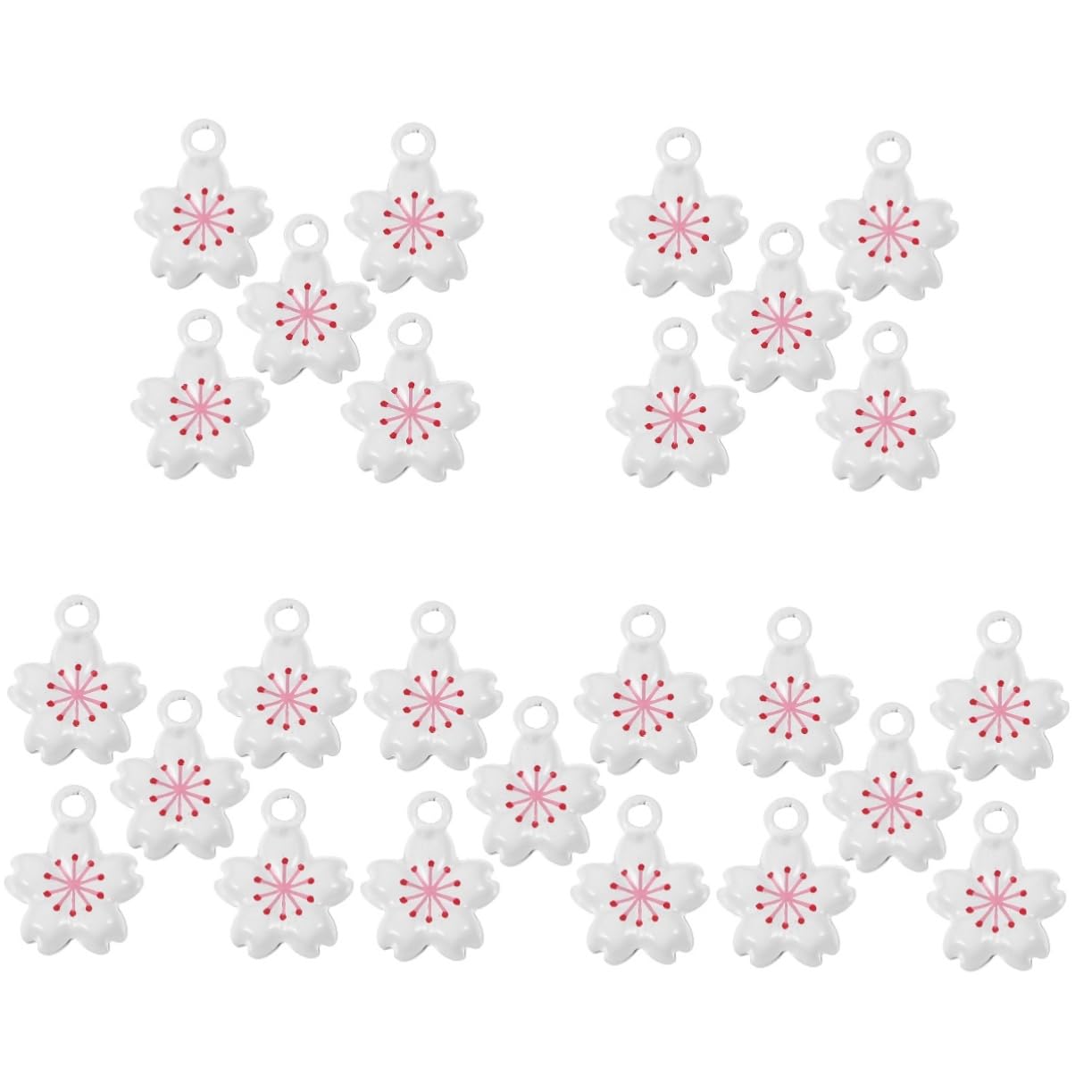 BESTOYARD 25pezzi Campanella Forma Di Fiore Di Ciliegio Charm Per Cellulare e Zaino Decorazione Vintage Per Fai Da Te e Accessori Moda