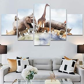 SIGNWIN 5 Panel Canvas Wall Art Modern Art...
